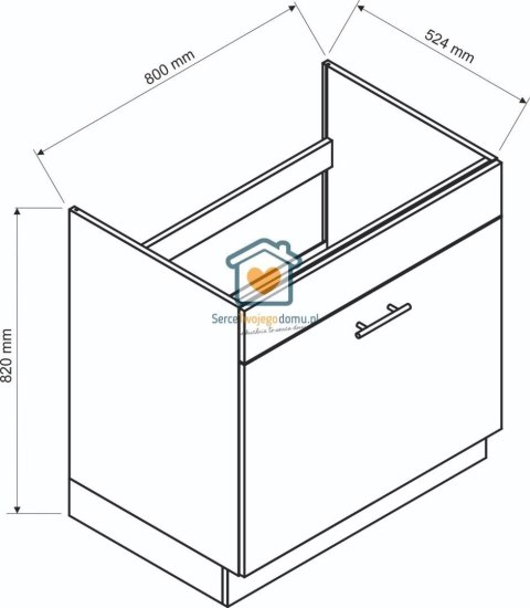 Biała szafka kuchenna pod zlewozmywak z szufladą 80 cm IRMA Biała szafka kuchenna pod zlewozmywak z szufladą 80 cm IRMA