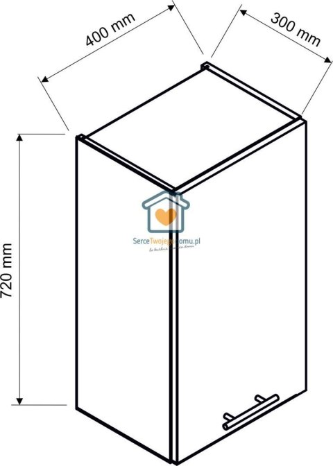 Biała wisząca szafka kuchenna 1-drzwiowa 40 cm IRMA Biała wisząca szafka kuchenna 1-drzwiowa 40 cm IRMA