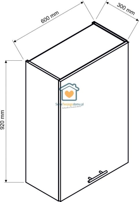 Biała wisząca szafka kuchenna 1-drzwiowa 60 cm IRMA Biała wisząca szafka kuchenna 1-drzwiowa 60 cm IRMA