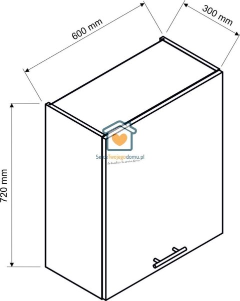 Biała wisząca szafka kuchenna 1-drzwiowa z ociekaczem 60 cm IRMA Biała wisząca szafka kuchenna 1-drzwiowa z ociekaczem 60 cm IRMA