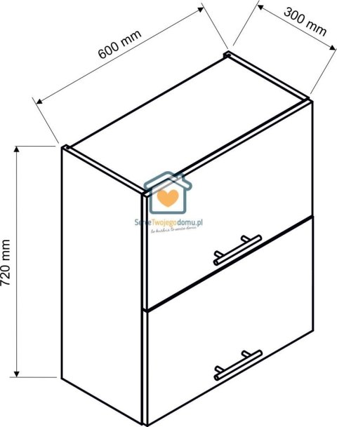 Biała wisząca szafka kuchenna 2-drzwiowa 60 cm IRMA Biała wisząca szafka kuchenna 2-drzwiowa 60 cm IRMA