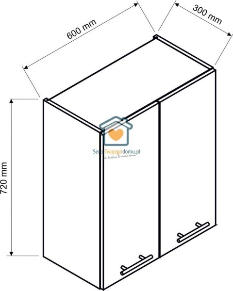 Biała wisząca szafka kuchenna 2-drzwiowa 60 cm IRMA Biała wisząca szafka kuchenna 2-drzwiowa 60 cm IRMA