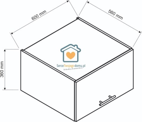 Biała wisząca szafka kuchenna nadstawka 60 cm IRMA Biała wisząca szafka kuchenna nadstawka 60 cm IRMA