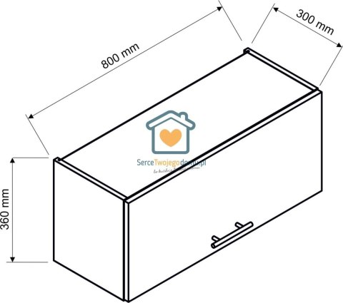 Biała wisząca szafka kuchenna nadstawka 80 cm IRMA Biała wisząca szafka kuchenna nadstawka 80 cm IRMA