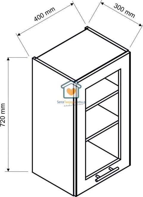 Biała wisząca witryna kuchenna 1-drzwiowa 40 cm IRMA Biała wisząca witryna kuchenna 1-drzwiowa 40 cm IRMA