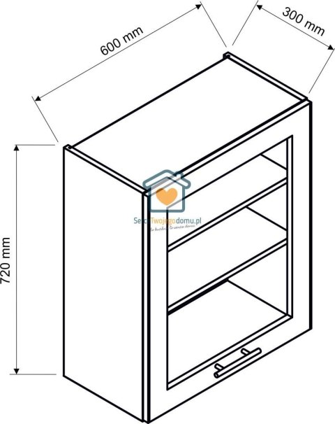 Biała wisząca witryna kuchenna 1-drzwiowa 60 cm IRMA Biała wisząca witryna kuchenna 1-drzwiowa 60 cm IRMA
