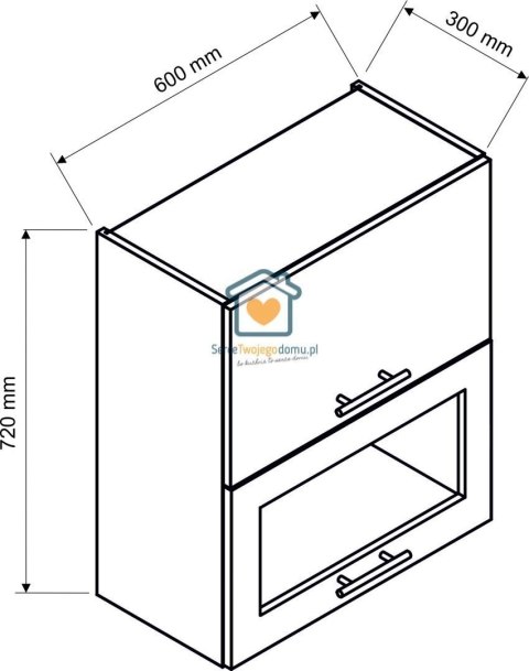 Biała wisząca witryna kuchenna 2-drzwiowa 60 cm IRMA Biała wisząca witryna kuchenna 2-drzwiowa 60 cm IRMA