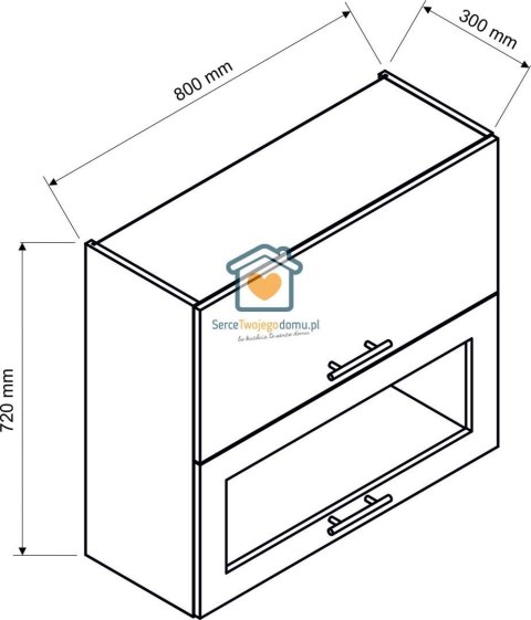 Biała wisząca witryna kuchenna 2-drzwiowa 80 cm IRMA Biała wisząca witryna kuchenna 2-drzwiowa 80 cm IRMA