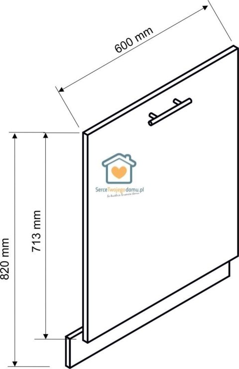 Biały front do zabudowy zmywarki 60 cm IRMA Biały front do zabudowy zmywarki 60 cm IRMA