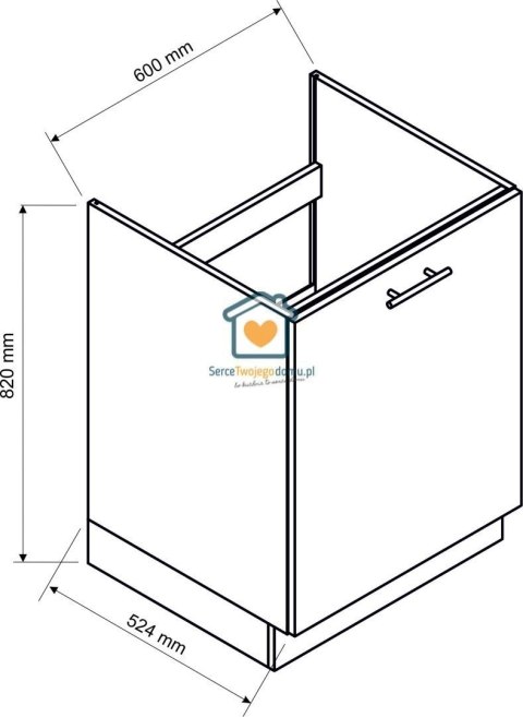 Zielona szafka kuchenna 1-drzwiowa pod zlewozmywak 60 cm IRMA Zielona szafka kuchenna 1-drzwiowa pod zlewozmywak 60 cm IRMA