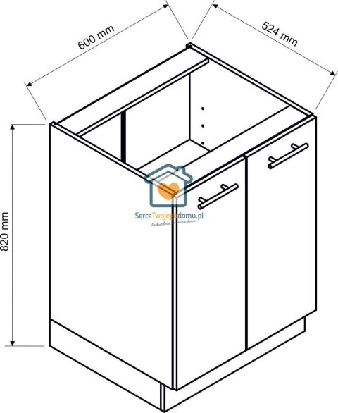 Zielona szafka kuchenna 2-drzwiowa 60 cm IRMA Zielona szafka kuchenna 2-drzwiowa 60 cm IRMA