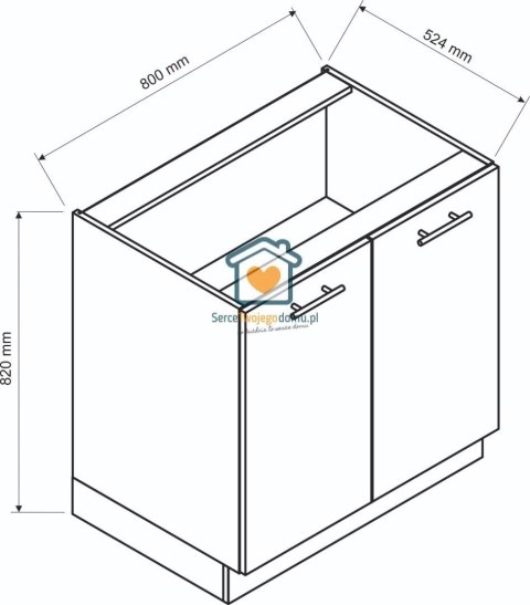 Zielona szafka kuchenna 2-drzwiowa 80 cm IRMA Zielona szafka kuchenna 2-drzwiowa 80 cm IRMA