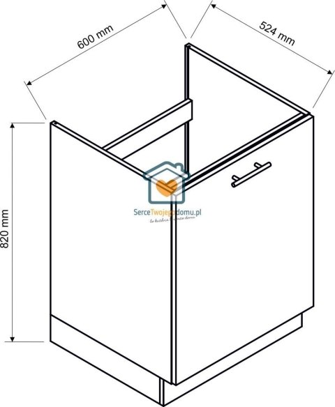 Zielona szafka kuchenna pod zlewozmywak z szufladą 60 cm IRMA Zielona szafka kuchenna pod zlewozmywak z szufladą 60 cm IRMA