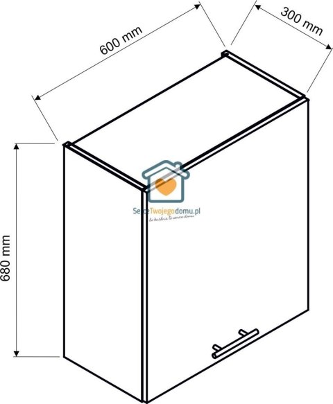 Zielona wisząca szafka kuchenna z okapem 60 cm IRMA Zielona wisząca szafka kuchenna z okapem 60 cm IRMA