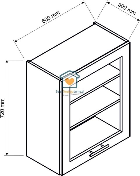 Zielona wisząca witryna kuchenna 1-drzwiowa 60 cm IRMA Zielona wisząca witryna kuchenna 1-drzwiowa 60 cm IRMA