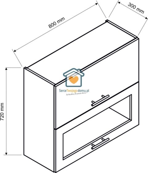 Zielona wisząca witryna kuchenna 2-drzwiowa 80 cm IRMA Zielona wisząca witryna kuchenna 2-drzwiowa 80 cm IRMA
