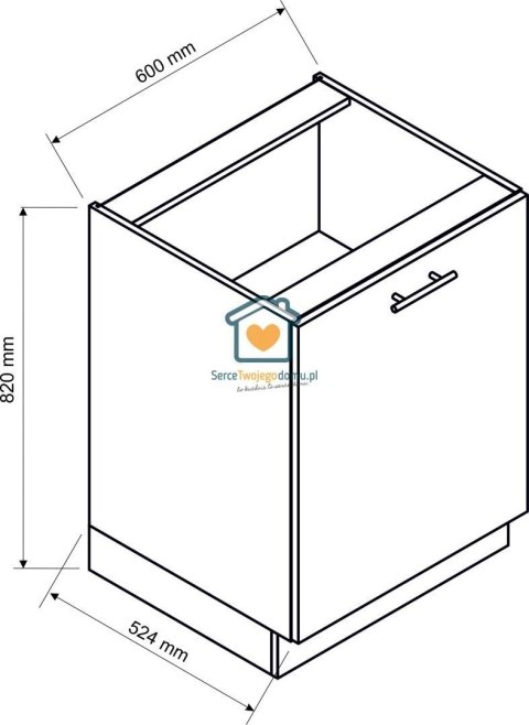 Beżowa szafka kuchenna 1-drzwiowa 60 cm IRMA Beżowa szafka kuchenna 1-drzwiowa 60 cm IRMA
