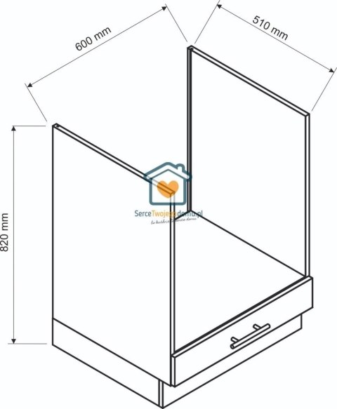 Beżowa szafka kuchenna do zabudowy piekarnika 60 cm IRMA Beżowa szafka kuchenna do zabudowy piekarnika 60 cm IRMA