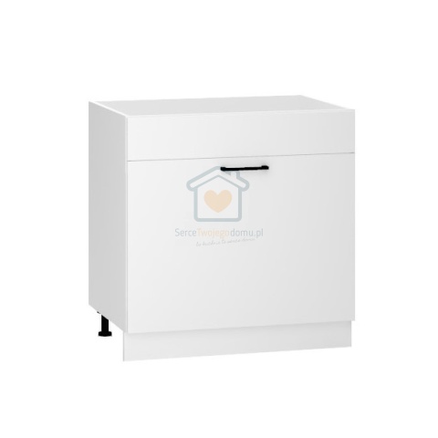 Biała szafka kuchenna pod zlewozmywak z szufladą 80 cm DENIS Biała szafka kuchenna pod zlewozmywak z szufladą 80 cm DENIS