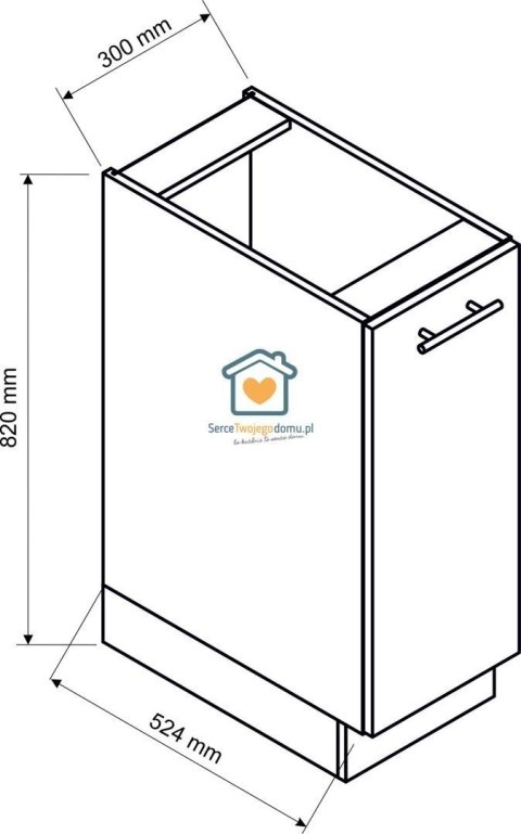 Beżowa szafka kuchenna z koszem cargo 30 cm IRMA Beżowa szafka kuchenna z koszem cargo 30 cm IRMA