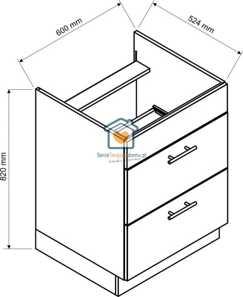Biała szafka kuchenna z szufladami pod płytę 60 cm DENIS Biała szafka kuchenna z szufladami pod płytę 60 cm DENIS