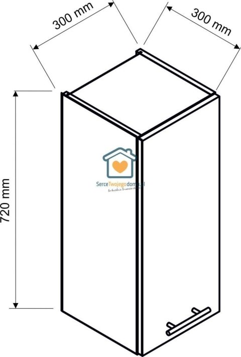 Beżowa wisząca szafka kuchenna 1-drzwiowa 30 cm IRMA Beżowa wisząca szafka kuchenna 1-drzwiowa 30 cm IRMA