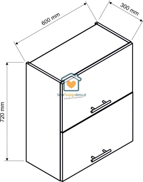 Beżowa wisząca szafka kuchenna 2-drzwiowa 60 cm IRMA Beżowa wisząca szafka kuchenna 2-drzwiowa 60 cm IRMA