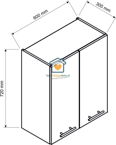 Beżowa wisząca szafka kuchenna 2-drzwiowa 60 cm IRMA Beżowa wisząca szafka kuchenna 2-drzwiowa 60 cm IRMA
