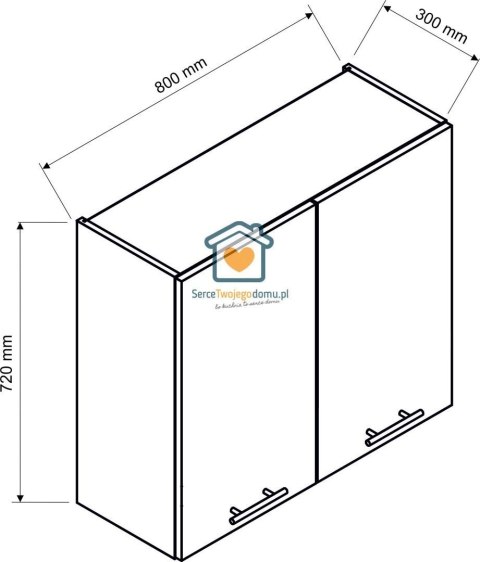 Beżowa wisząca szafka kuchenna 2-drzwiowa 80 cm IRMA Beżowa wisząca szafka kuchenna 2-drzwiowa 80 cm IRMA
