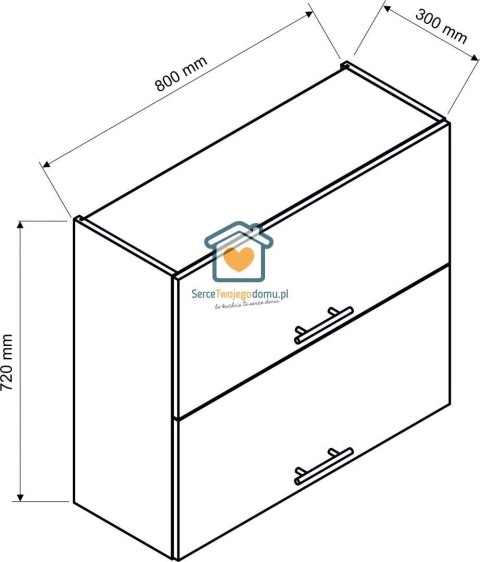 Beżowa wisząca szafka kuchenna 2-drzwiowa 80 cm IRMA Beżowa wisząca szafka kuchenna 2-drzwiowa 80 cm IRMA