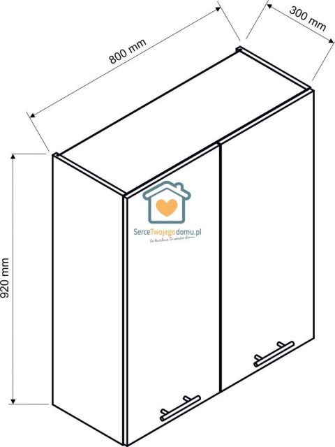 Biała wisząca szafka kuchenna 2-drzwiowa 80 cm DENIS Biała wisząca szafka kuchenna 2-drzwiowa 80 cm DENIS