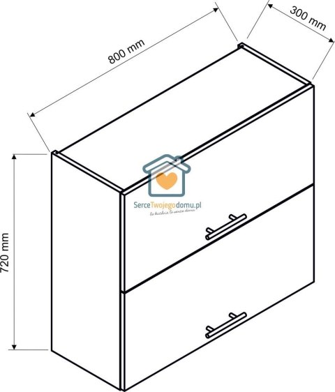 Biała wisząca szafka kuchenna 2-drzwiowa 80 cm DENIS Biała wisząca szafka kuchenna 2-drzwiowa 80 cm DENIS
