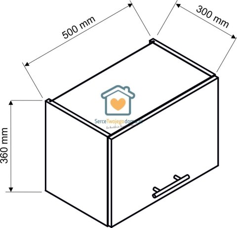 Biała wisząca szafka kuchenna nadstawka 50 cm DENIS Biała wisząca szafka kuchenna nadstawka 50 cm DENIS
