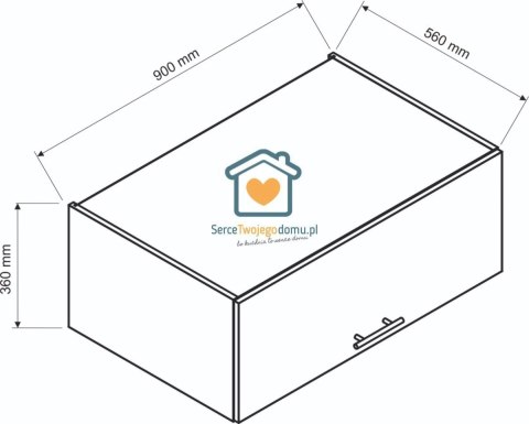 Beżowa wisząca szafka kuchenna nadstawka 90 cm IRMA Beżowa wisząca szafka kuchenna nadstawka 90 cm IRMA