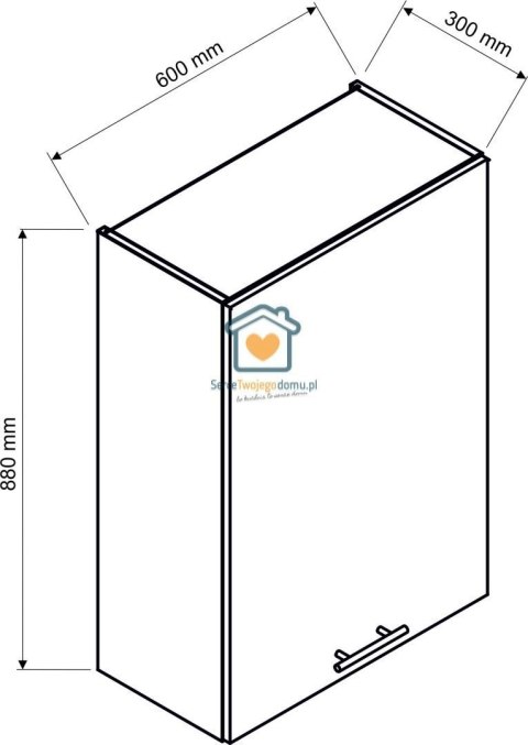 Biała wisząca szafka kuchenna z okapem 60 cm DENIS Biała wisząca szafka kuchenna z okapem 60 cm DENIS