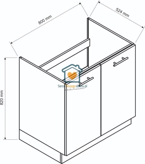 Beżowa szafka kuchenna pod zlewozmywak 80 cm DENIS Beżowa szafka kuchenna pod zlewozmywak 80 cm DENIS