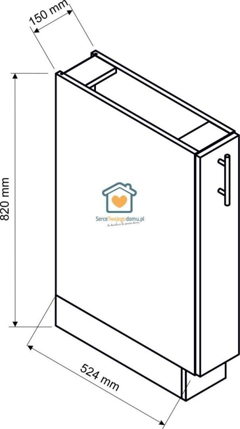 Dąb London szafka kuchenna z koszem cargo 15 cm DENIS Dąb London szafka kuchenna z koszem cargo 15 cm DENIS