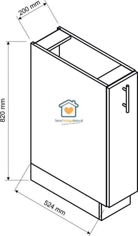 Dąb London szafka kuchenna z koszem cargo 20 cm DENIS Dąb London szafka kuchenna z koszem cargo 20 cm DENIS