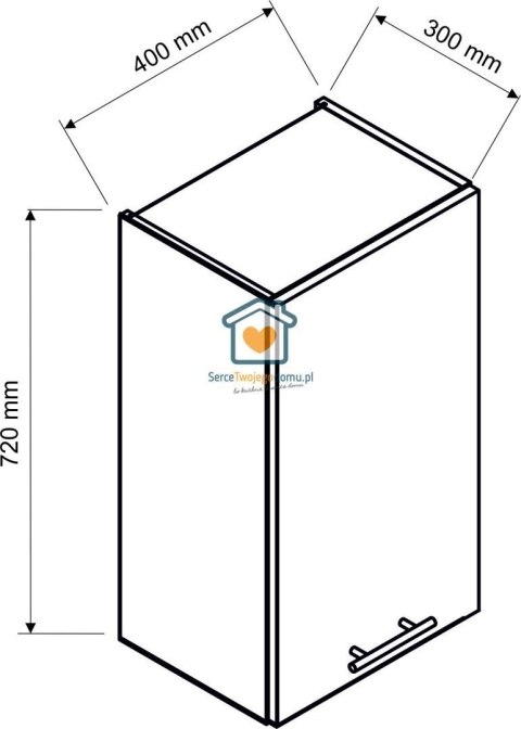 Beżowa wisząca szafka kuchenna 1-drzwiowa 40 cm DENIS Beżowa wisząca szafka kuchenna 1-drzwiowa 40 cm DENIS