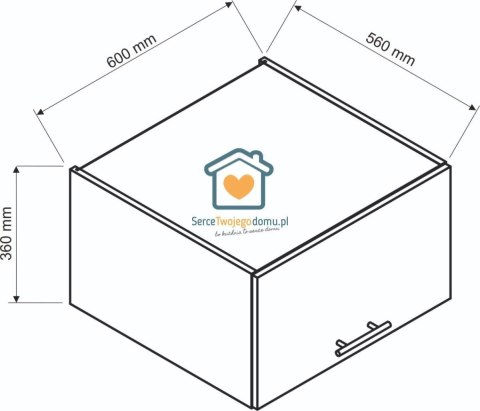 Granatowa wisząca szafka kuchenna nadstawka 60 cm DENIS Granatowa wisząca szafka kuchenna nadstawka 60 cm DENIS