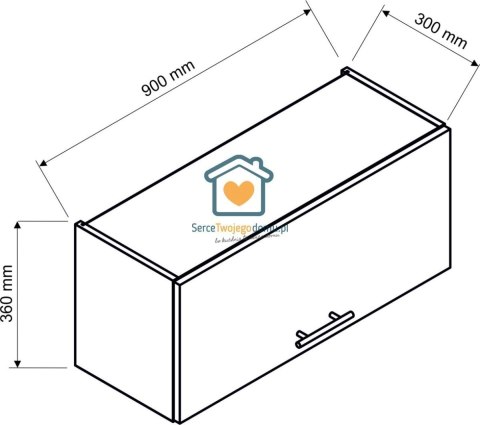 Granatowa wisząca szafka kuchenna nadstawka 90 cm DENIS Granatowa wisząca szafka kuchenna nadstawka 90 cm DENIS