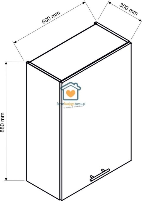 Granatowa wisząca szafka kuchenna z okapem 60 cm DENIS Granatowa wisząca szafka kuchenna z okapem 60 cm DENIS