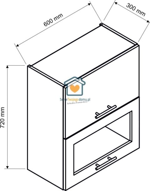 Dąb London wisząca witryna kuchenna 2-drzwiowa 60 cm DENIS Dąb London wisząca witryna kuchenna 2-drzwiowa 60 cm DENIS