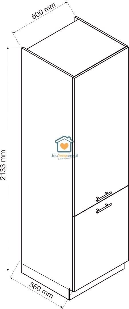 Dąb London słupek kuchenny do zabudowy lodówki 60 cm DENIS Dąb London słupek kuchenny do zabudowy lodówki 60 cm DENIS