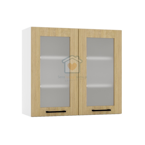 Dąb London wisząca witryna kuchenna 2-drzwiowa 80 cm DENIS Dąb London wisząca witryna kuchenna 2-drzwiowa 80 cm DENIS