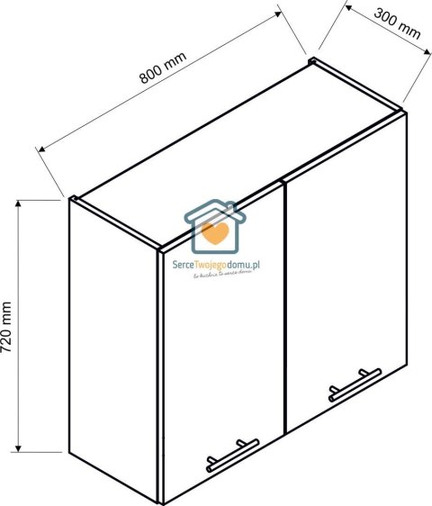 Granatowa wisząca szafka kuchenna 2-drzwiowa 80 cm DENIS Granatowa wisząca szafka kuchenna 2-drzwiowa 80 cm DENIS