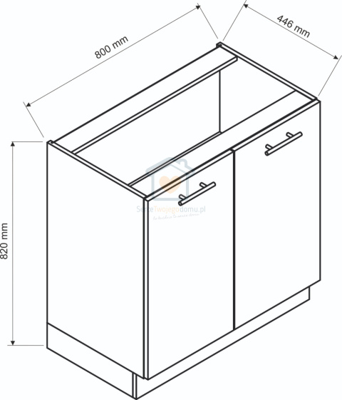 Szafka kuchenna dwudrzwiowa dolna stojąca dąb artisan 80 cm ANIKA LOFT Szafka kuchenna dwudrzwiowa dolna stojąca dąb artisan 80 cm ANIKA LOFT