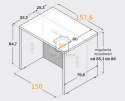 Wyspa kuchenna 150X80 cm Beton Jasny KAM