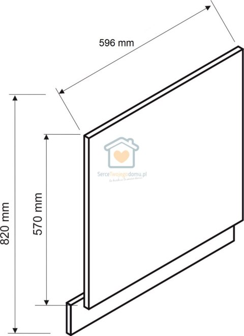 Czarny front do zabudowy zmywarki z widocznym panelem 60 cm ISABEL LOFT Czarny front do zabudowy zmywarki z widocznym panelem 60 cm ISABEL LOFT