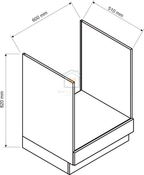 Szafka kuchenna do zabudowy piekarnika pod blatem popiel 60 cm ISABEL Szafka kuchenna do zabudowy piekarnika pod blatem popiel 60 cm ISABEL